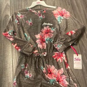 Girls romper, soft floral print